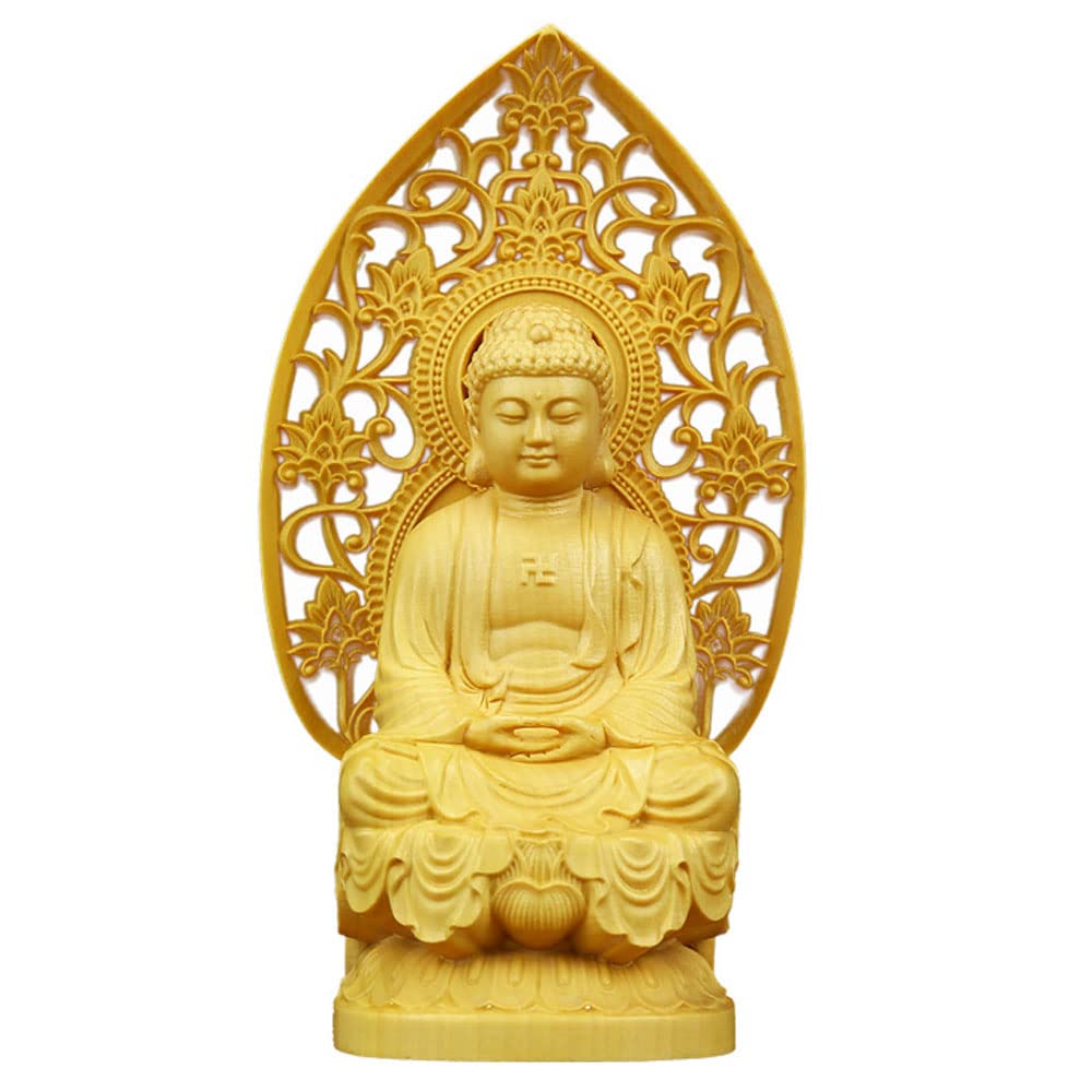 仏教工芸品　総柘植材　精密彫刻　極上品　木彫仏教　釈迦如来三聖立像一式 仏教工芸品 総柘植材 精密彫刻 極上品 木彫仏教 釈迦如来三聖